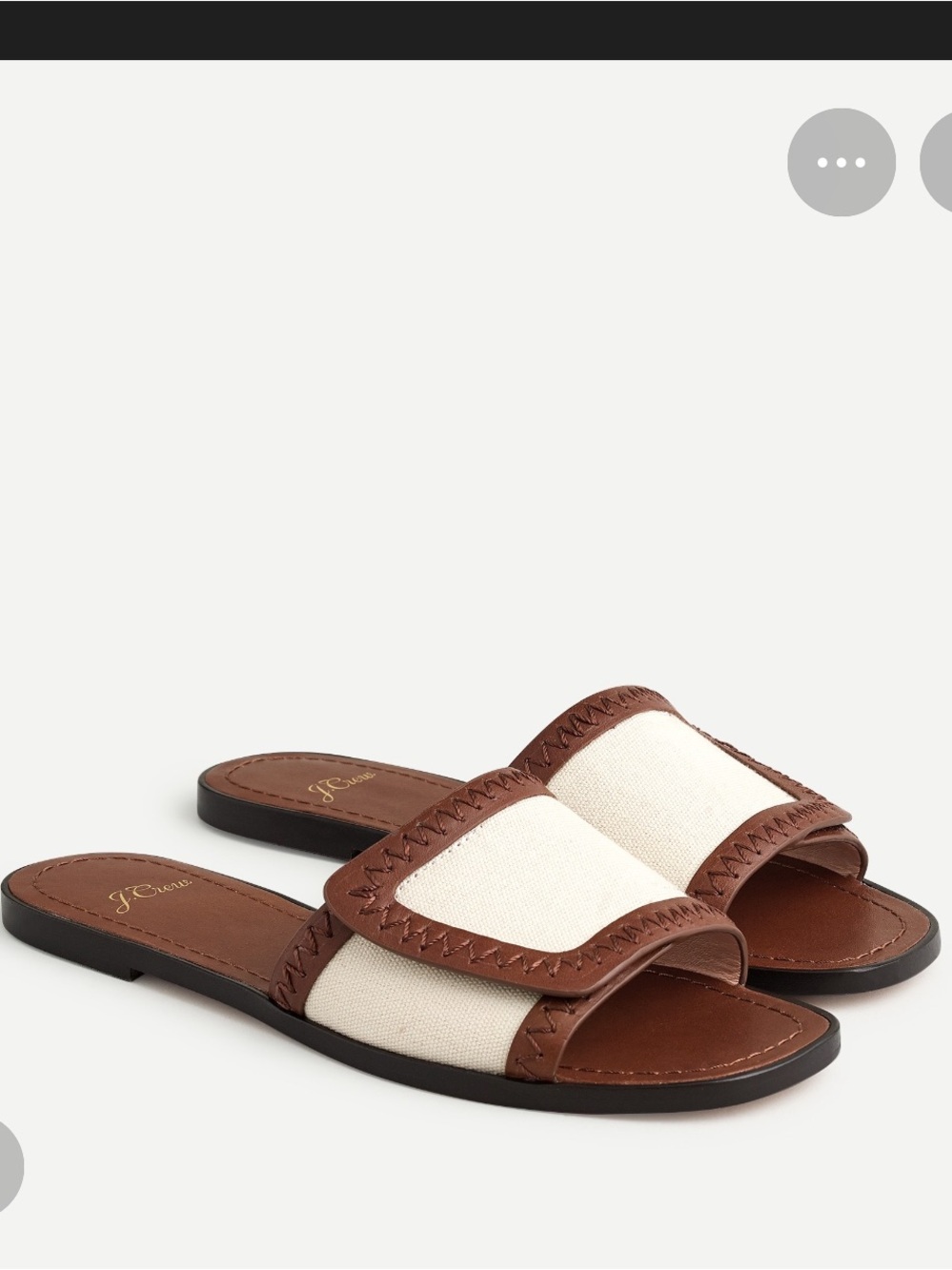 NIB JCrew Framed Slide Sandals in Canvas and Leather